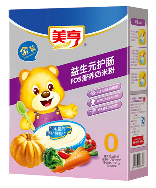 美亨盒裝益生元護腸FOS營養(yǎng)奶米粉0段