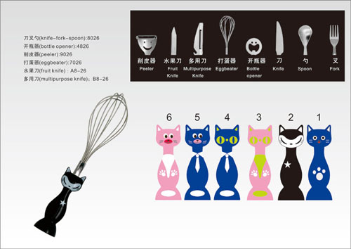 雅樂(lè)創(chuàng)意夸張貓咪餐具