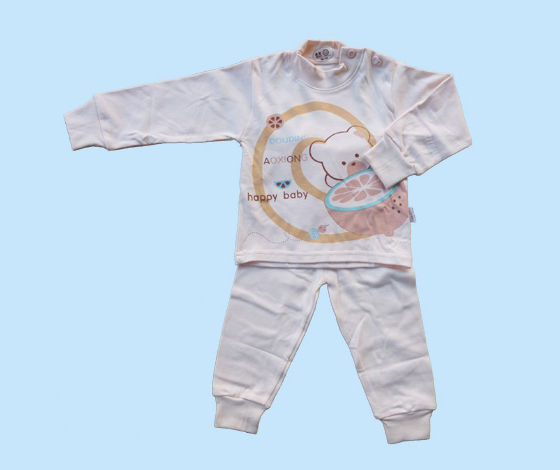 F02肩扣套裝嬰幼服(粉)