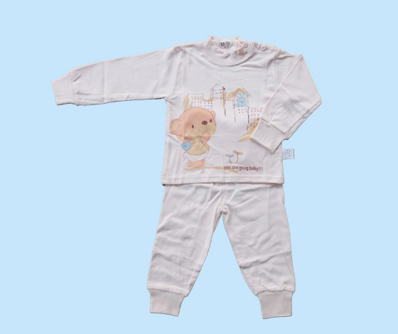 F01肩扣套裝嬰幼服(粉)