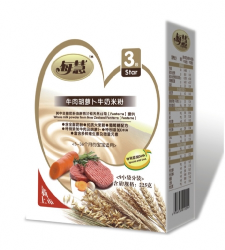 每慧牛肉胡蘿卜牛奶米粉3段(盒裝)