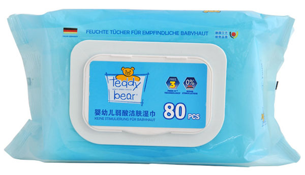 泰迪熊嬰幼兒弱酸潔膚濕巾80片裝