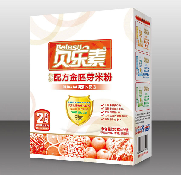 貝樂素DHA+AA胡蘿卜金胚芽米粉2段