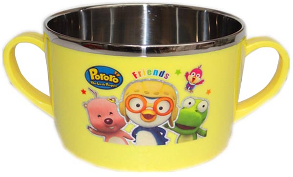 小企鵝pororo不繡鋼雙耳餐碗