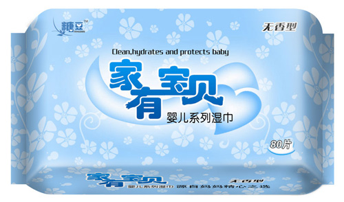 糖豆家有寶貝80片裝無(wú)香嬰兒濕巾
