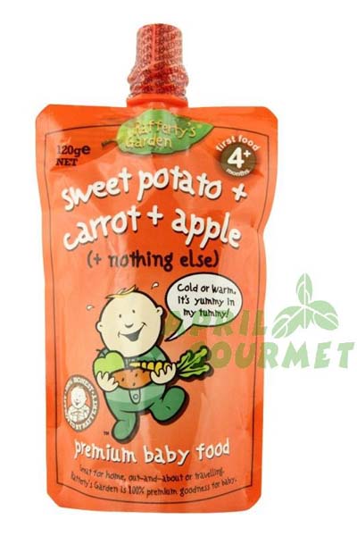 葉子嬰兒果泥(紅薯、胡蘿卜和蘋果)