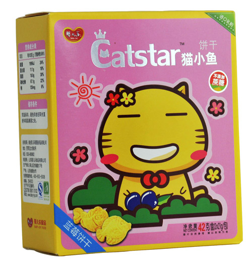 嬰兒樂(lè)貓小魚(yú)藍(lán)莓餅干