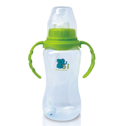 多比象帶手柄嬰兒自動奶瓶綠色