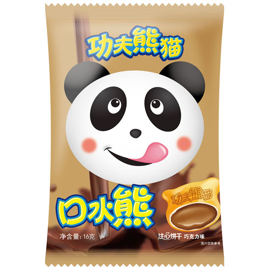 功夫熊貓口水熊注心餅干巧克力味袋裝