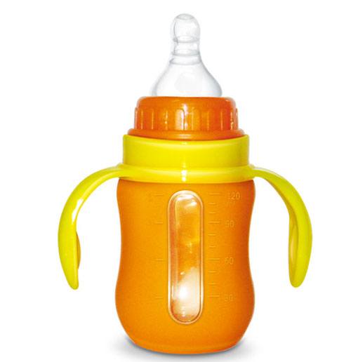 Babykin(貝沁)玻璃+硅膠套 標口弧形奶瓶120ML