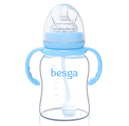 貝仕嘉寬口弧身玻璃奶瓶150ML