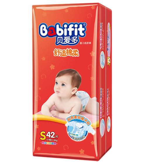 貝愛(ài)多舒適棉柔紙尿褲S碼42片大包裝