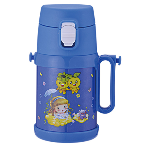 天使貝貝兒童水杯帶手柄藍(lán)色