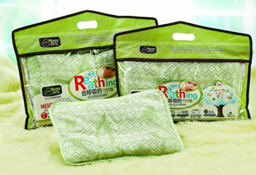 諾親小屋竹纖維成長(zhǎng)型綠葉嬰幼健康枕S碼