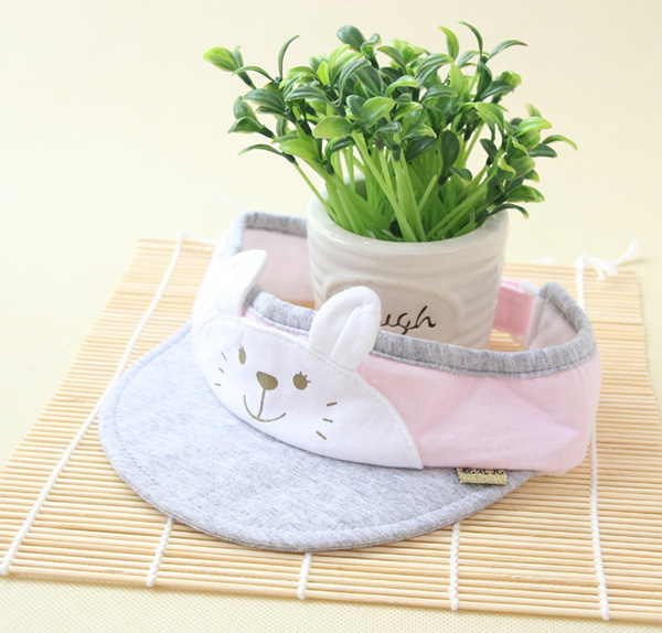 靚冠兒嬰幼兒空頂遮陽(yáng)帽子粉白色