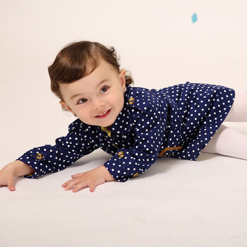 棉果果圓點風衣式外套