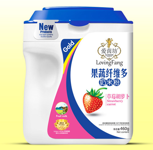 愛(ài)茵坊草莓胡蘿卜果蔬纖維多奶米粉桶裝