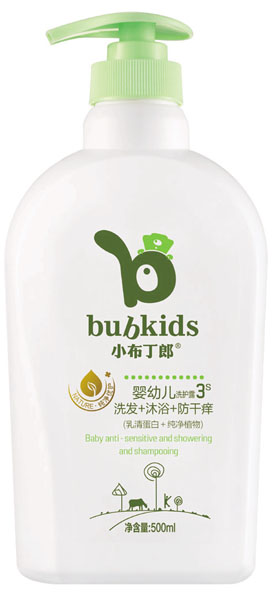 小布丁郎嬰幼兒洗發(fā)+沐浴+防干癢洗發(fā)露500ml