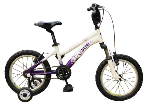 USEE優(yōu)適天使高碳鋼16寸兒童自行車兩色可選