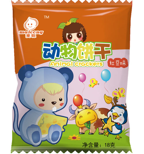 麥聰動物餅干紅豆味18g