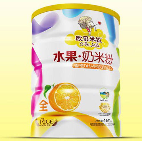 歐貝米拉香橙DHA鈣鐵鋅奶米粉鐵聽(tīng)