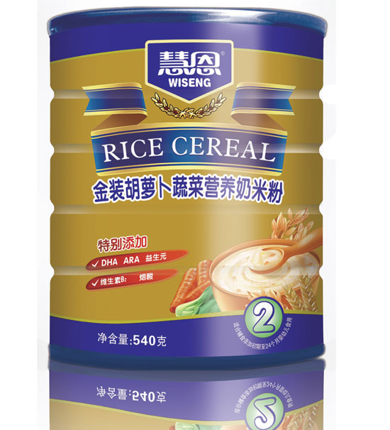 慧恩540克金裝胡蘿卜蔬菜營養(yǎng)奶米粉