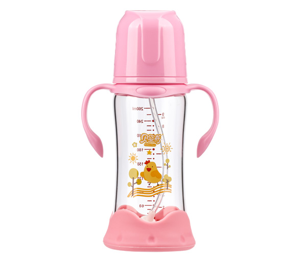 貝嬰奇260ml寬口弧形晶鉆玻璃奶瓶