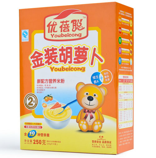 優(yōu)蓓聰金裝胡蘿卜營養(yǎng)米粉2段