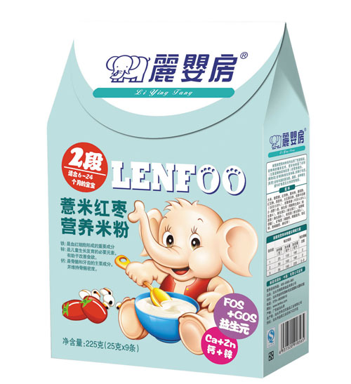麗嬰房薏米紅棗營養(yǎng)米粉2段盒裝