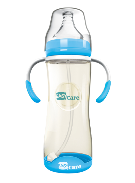 伊斯卡爾320mlPPSU自動寬口徑感溫奶瓶(藍)