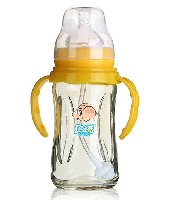 貝嬰奇新款菱形鈦金玻璃奶瓶240ML