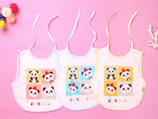 金色小魚(yú)單面竹纖維小熊口水圍