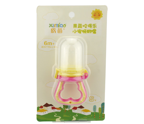 欣苗果蔬咬得樂S型安撫奶嘴玫紅色