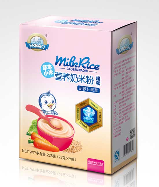 兒葆胡蘿卜蔬菜草本小米營(yíng)養(yǎng)奶米粉盒裝