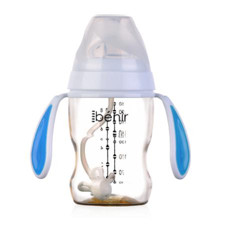 清素250ml寬口自動PPSU奶瓶配變流量奶嘴-藍(lán)色