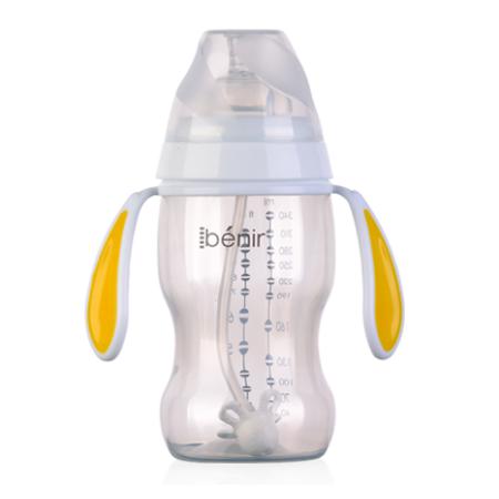 清素350ml寬口自動PP奶瓶配變流量奶嘴-黃色