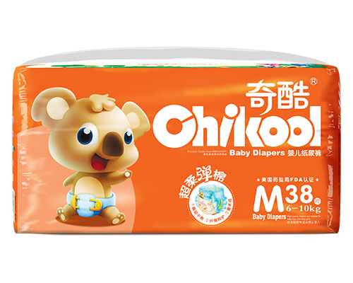 奇酷熊超柔彈棉紙尿褲M(mǎn)38片