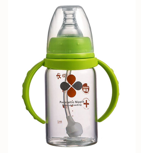 Happy100標準口徑玻璃奶瓶綠色