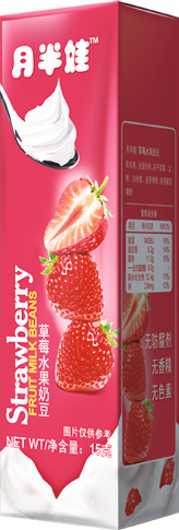 月半娃草莓水果奶豆長(zhǎng)方形包