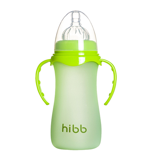 浩一貝貝感溫變色玻璃奶瓶綠色大款