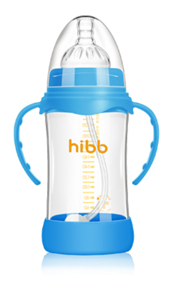 浩一貝貝防摔自動玻璃奶瓶藍(lán)色240ml