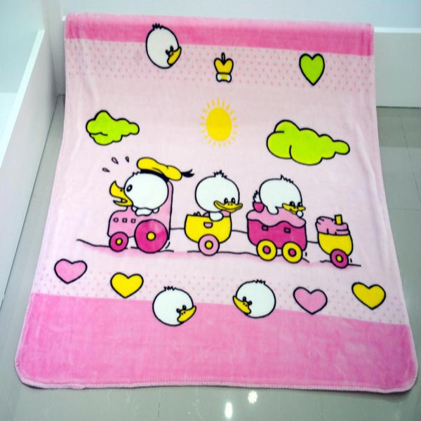 亞奧超柔小毯子小鴨粉色