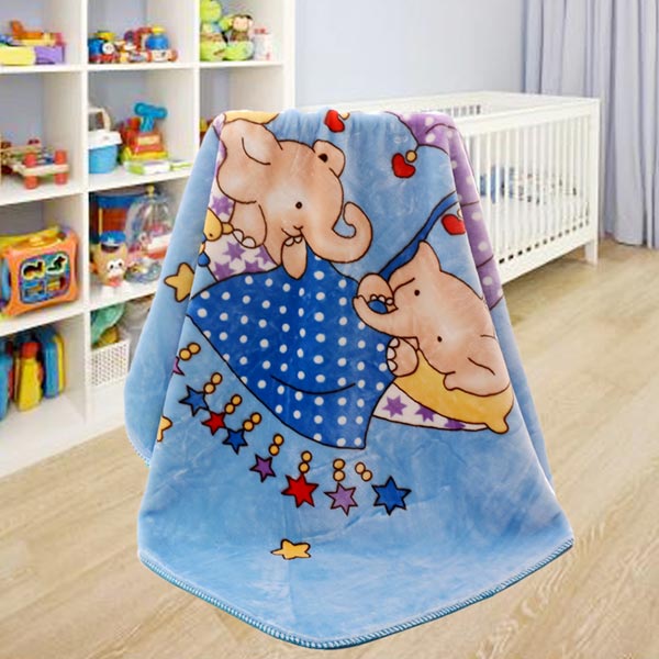 亞奧超柔云毯小象藍(lán)色