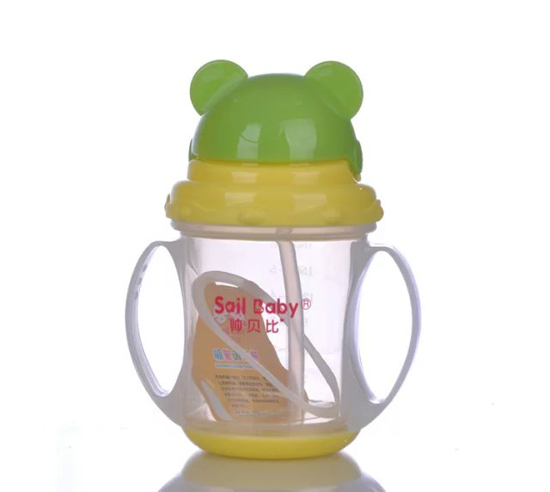 帥貝比嬰兒小熊吸管訓練杯