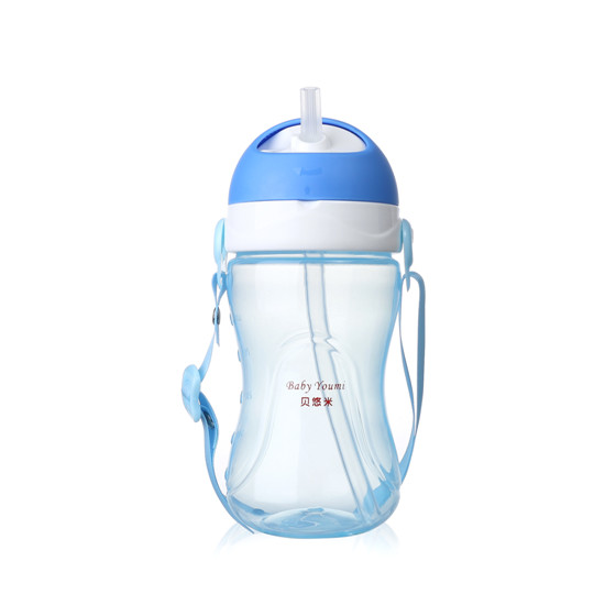 貝悠米背帶嬰童水杯藍色