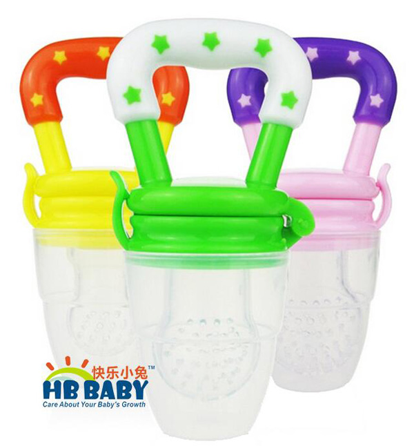 快樂小兔嬰兒硅膠輔食咬咬袋