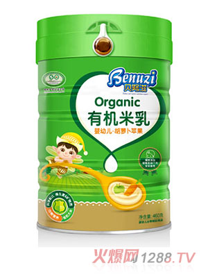 貝努滋嬰幼兒胡蘿卜蘋果有機(jī)米乳聽(tīng)裝