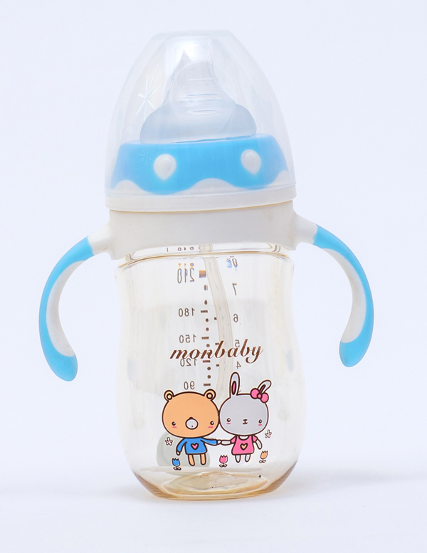 盟寶企鵝型PPSU奶瓶-藍(lán)色210ml