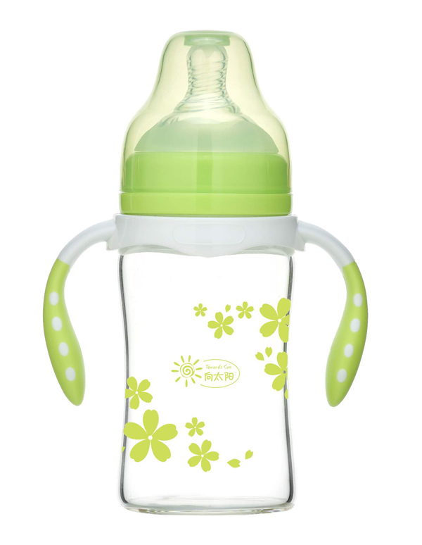 向太陽奶瓶雙手柄花瓣圖案綠色.jpg 向太陽奶瓶雙手柄花瓣圖案綠色.jpg