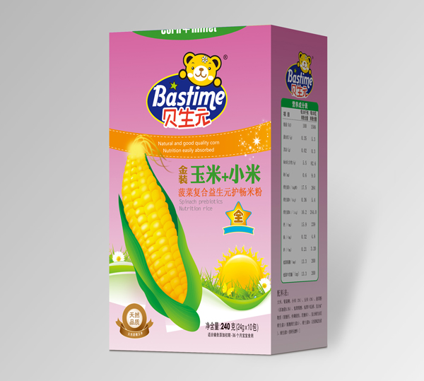 貝生元玉米+小米菠菜復(fù)合益生元護暢米粉盒裝